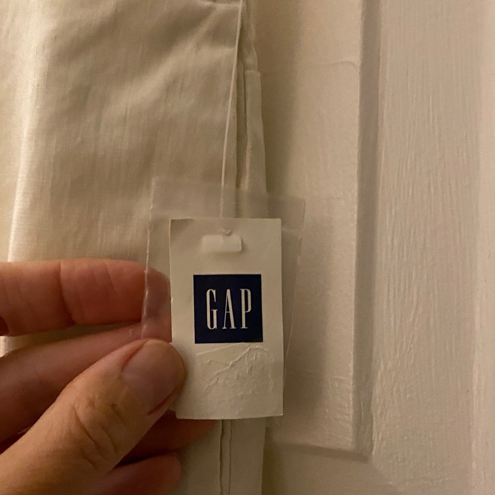 GAP white Linen wide leg cuffed trousers - Picture 2 of 14